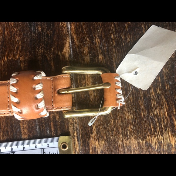Vintage Tan Leather Belt - Size L (NWT) - Picture 2 of 6